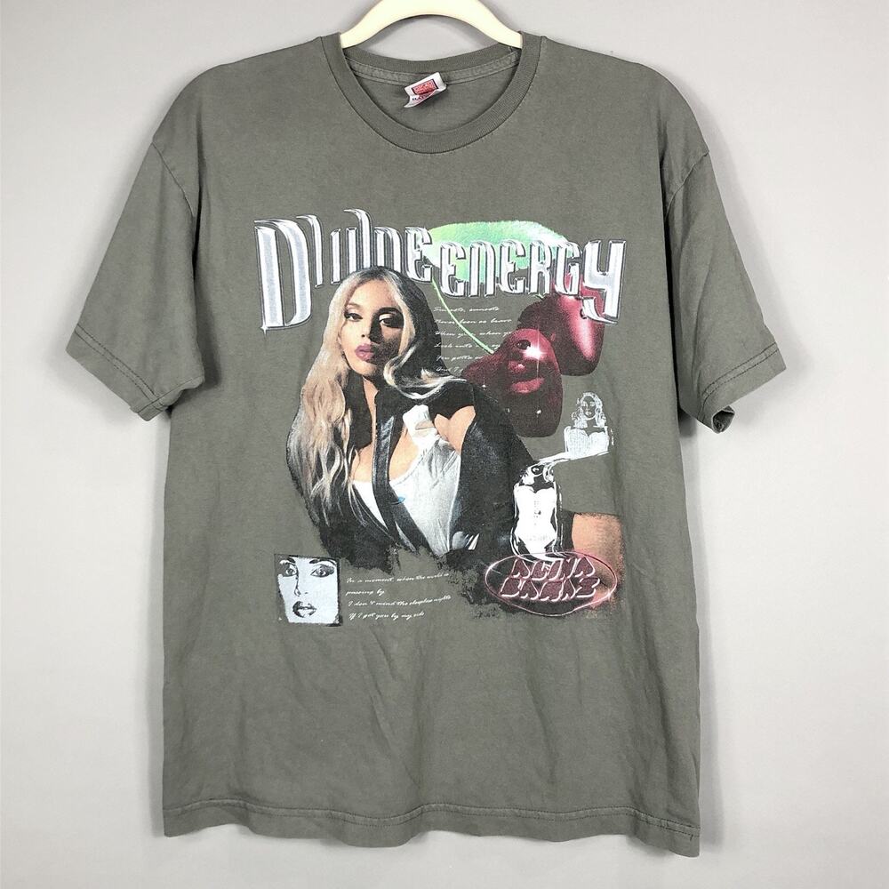 Alina Baraz Divine Energy Graphic T-Shirt SZ L Gray Crew Neck Bayside USA Made